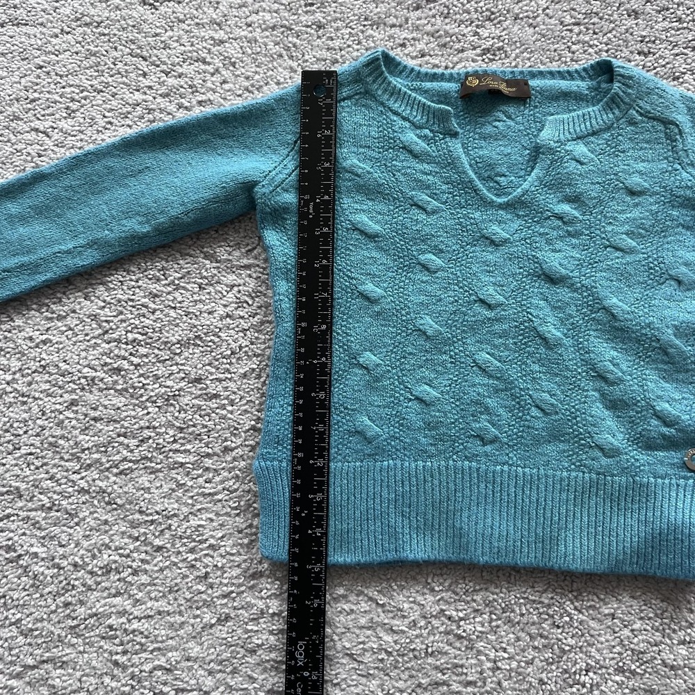 Loro Piana V-Neck Sweater Womens 38 Blue Cashmere Linen Silk‎ Knit *READ DESC* - Picture 13 of 16